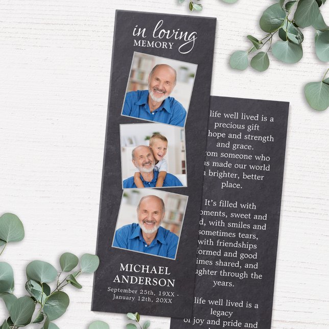 Gedenkgedicht 3 Foto Beerdigung Gebet Lesezeichen (Von Creator hochgeladen)