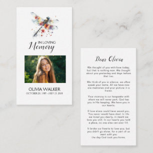 Gedenkgedicht "Dragonfly" Beerdigungskarte Begleitkarte