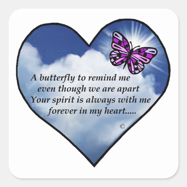 Gedenkgedicht Quadratischer Aufkleber (Vorderseite)