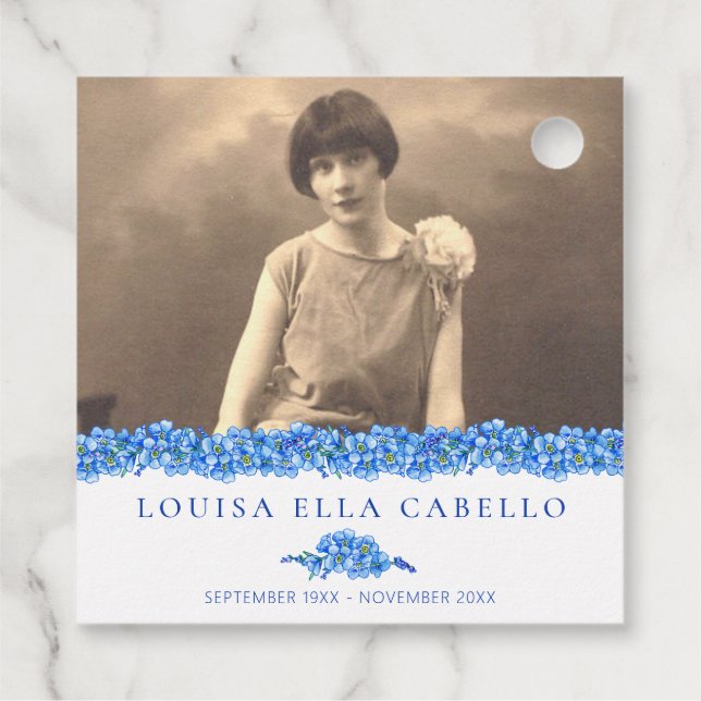 Gedenkgeschenk der Beerdigung Blau Vergiss-mir-nic Geschenkanhänger (Rückseite)