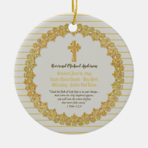 Gedenkgeschenk ORDINATION Priester Pastor Keramik Ornament