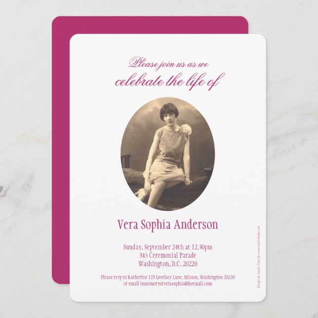 Gedenkgottesdienst Foto Beerdigung Einladungen (Vorne/Hinten)