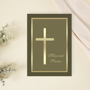Gedenkgottesdienst Gold Kreuz Religiöse Einladung