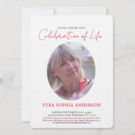 Gedenkgottesdienst Oval Foto Rot Schwarz-weiß Einladung