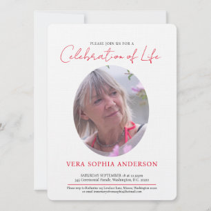 Gedenkgottesdienst Oval Foto Rot Schwarz-weiß Einladung