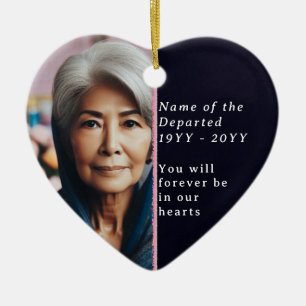 Gedenkherz Foto, Psalm 23 Schwarz, Weiß Rosa Keramik Ornament