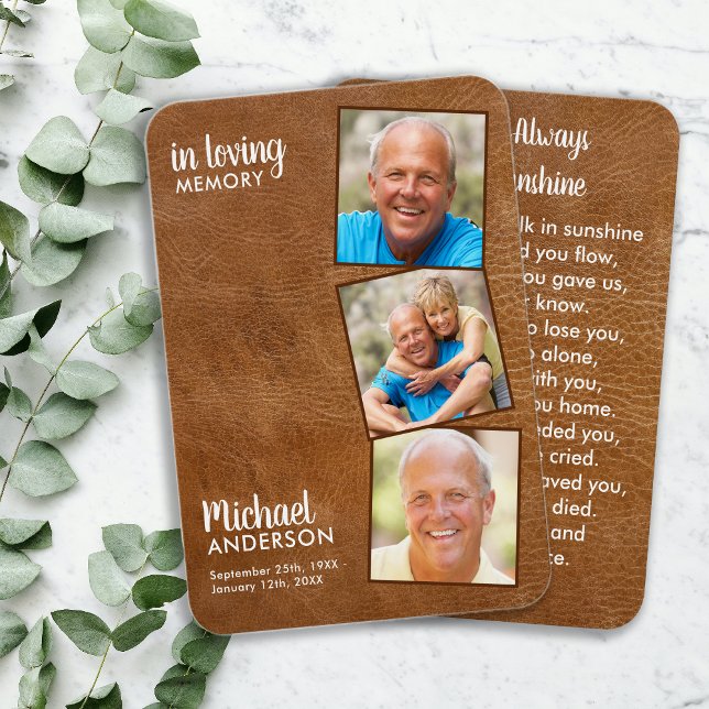 Gedenkkarte 3 Foto Beileid Beerdigungskarte (Von Creator hochgeladen)