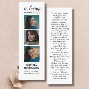 Gedenkkarte 3 Foto Collage Beerdigungskarte Mini Visitenkarte