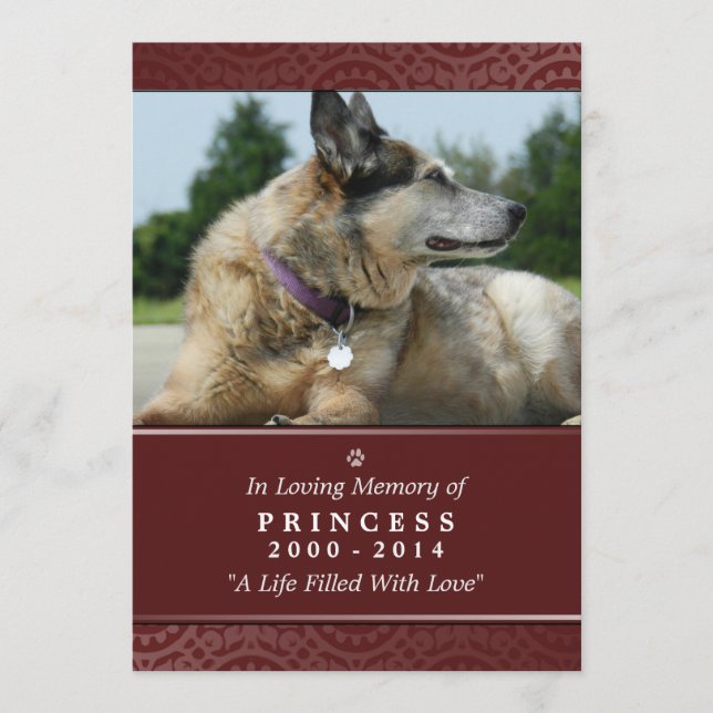 Gedenkkarte 5 x 7 Rot - Garten Gottes Ankündigung (Vorderseite)