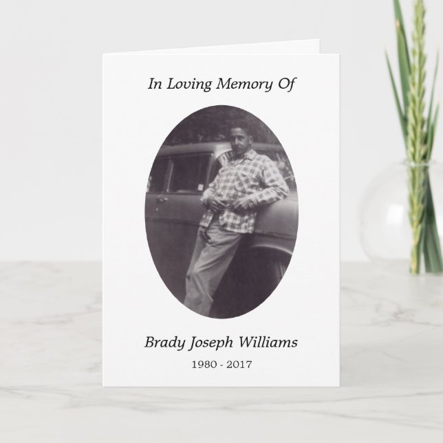 Gedenkkarte Ankündigung (Vorderseite)