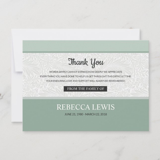 Gedenkkarte Einladung (Vorderseite)