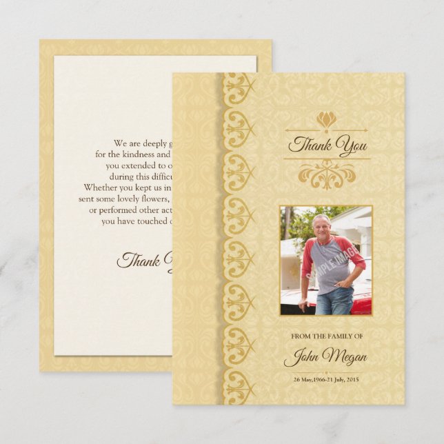 Gedenkkarte Einladung (Vorne/Hinten)