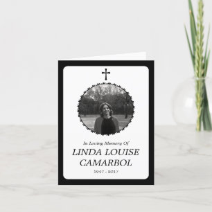 Gedenkkarte. elegantes Kreuz Ankündigung