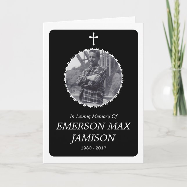 Gedenkkarte : elegantes Kreuz Karte (Vorderseite)