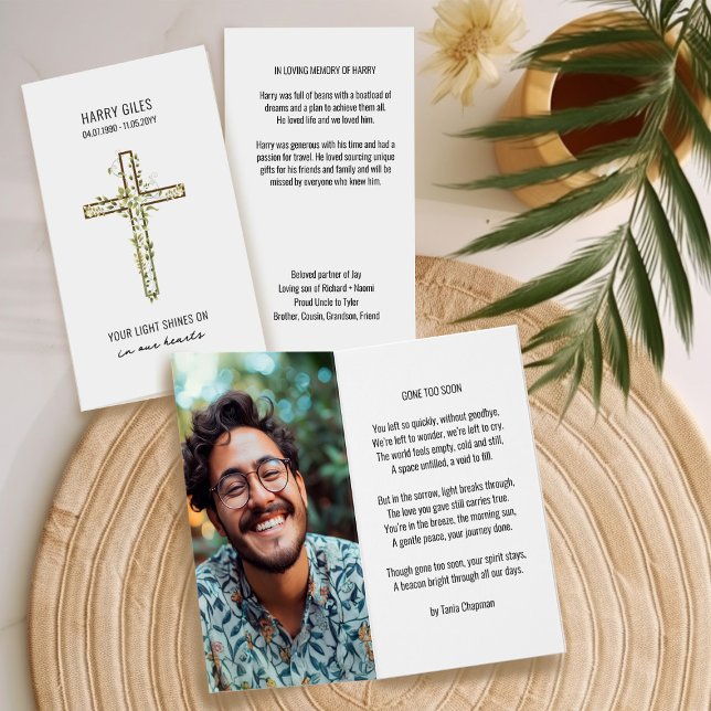 Gedenkkarte Foto zu bald Beerdigungskarte (Funeral Memorial Prayer Card Keepsake by Darling & May)