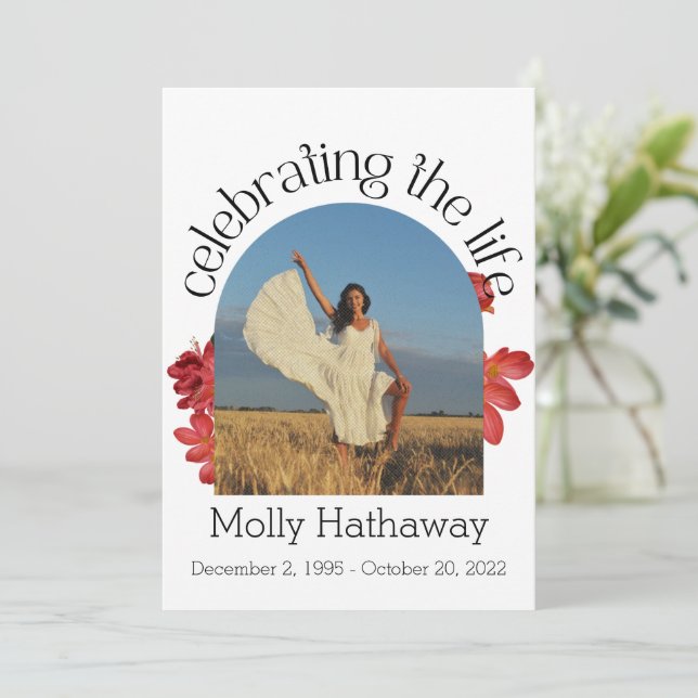 Gedenkkarte für Begonia Foto Beerdigung Karte (Stehend Vorderseite)