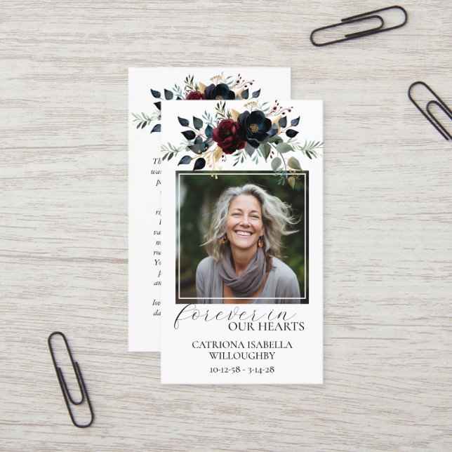 Gedenkkarte für das Foto der Burgunder Marine Visitenkarte (Vorderseite/Rückseite Beispiel)