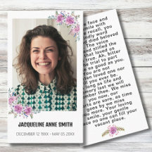 Gedenkkarte für das Gebet mit dem frommen Foto