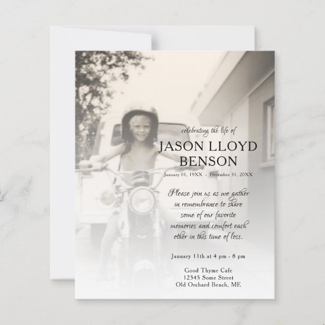 Gedenkkarte für das links Foto (Vorderseite)