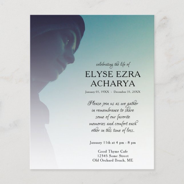 Gedenkkarte für das links Foto (Vorderseite)