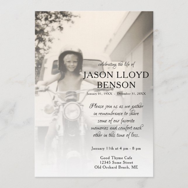 Gedenkkarte für das links Foto Programm (Vorderseite)