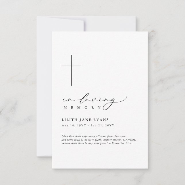 Gedenkkarte für die Beerdigung (Vorderseite)