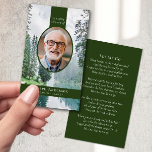 Gedenkkarte für die Beerdigung von Fotos Telefonnummerkarte