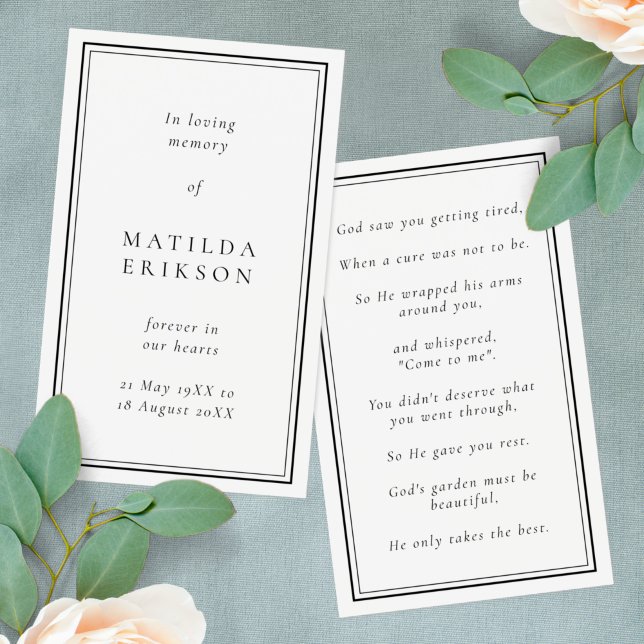 Gedenkkarte für die Gedenkfeier (Von Creator hochgeladen)