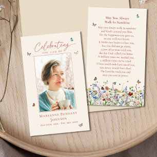 Gedenkkarte für Elegante Wildblume Beerdigung