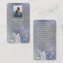 Gedenkkarte Hummingbird White Blume