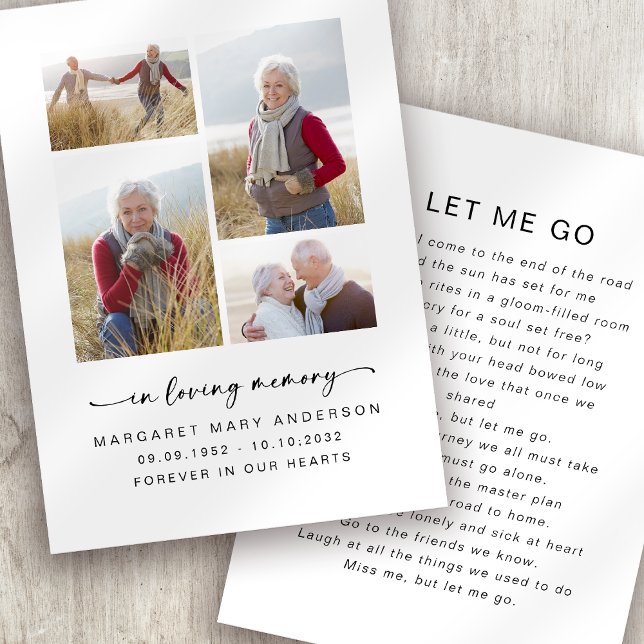 Gedenkkarte | In Love Memory Vier Foto Telefonnummerkarte (Von Creator hochgeladen)