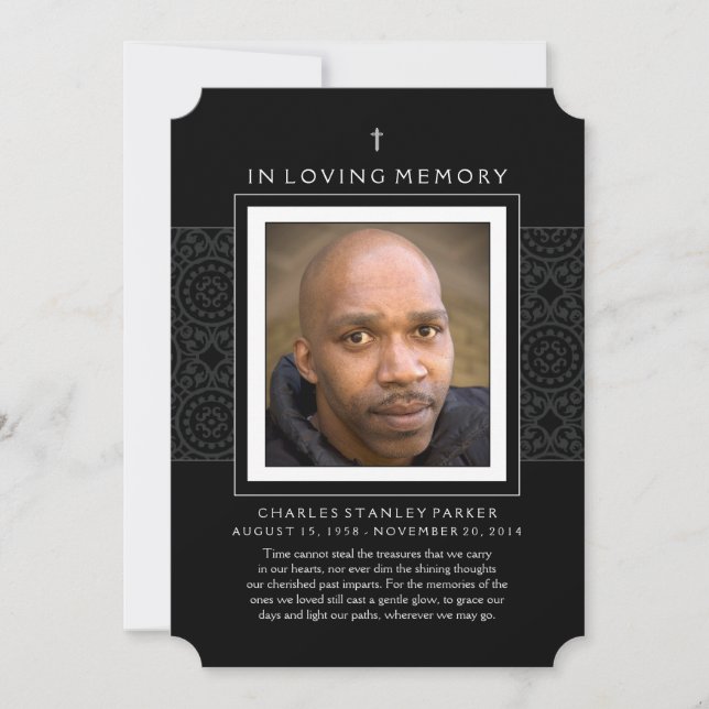 Gedenkkarte - Kreuz - Danke Beileid zurück Einladung (Vorderseite)