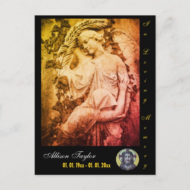 Gedenkkarte oder Beerdigungskarte, personalisiert, Postkarte (Vorderseite)