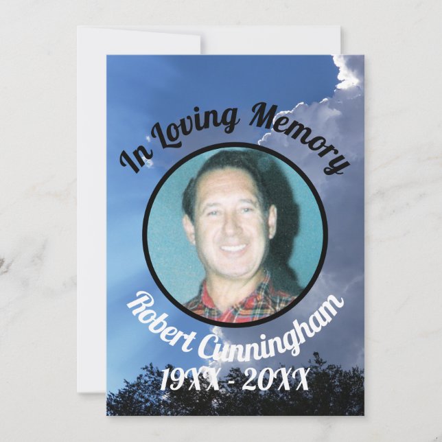 Gedenkkarte Sun Rays and Clouds Foto Einladung (Vorderseite)