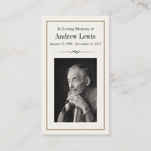 Gedenkkarte Visitenkarte (Vorderseite)