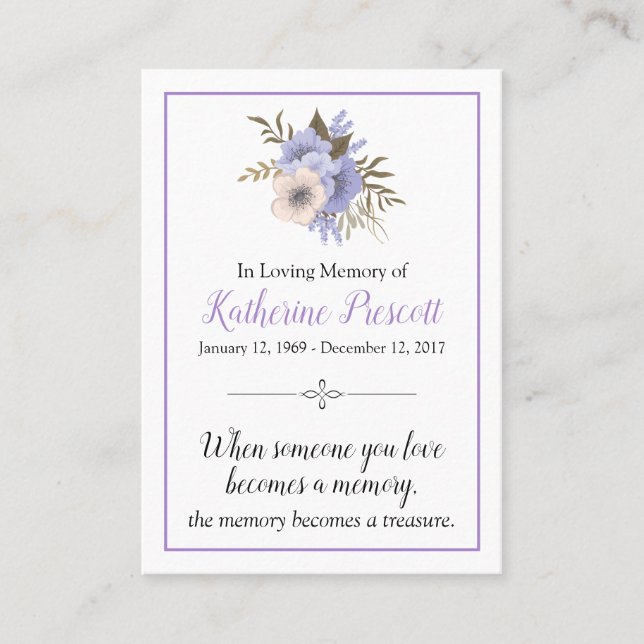 Gedenkkarte Visitenkarte (Vorderseite)