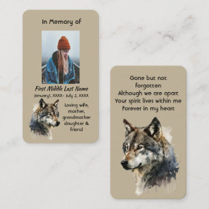 Gedenkkarte Wasserfarbe Wolf Tiere Visitenkarte