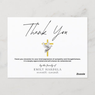 Gedenkkarte zur Beerdigung - Kreuz- und Wasserfarb Postkarte