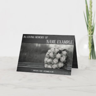 Gedenkkarten Ein Strauß weißer Rosen monochrom Karte