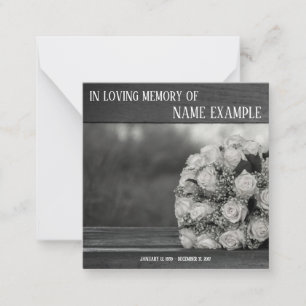 Gedenkkarten Ein Strauß weißer Rosen monochrom Mitteilungskarte