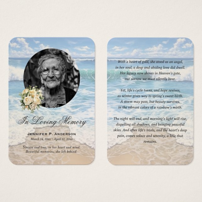 Gedenkkarten für das Foto Beach Floral (Vorne & Hinten)