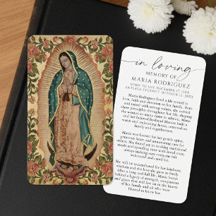 Gedenkkarten mit Gebet für Guadalupe