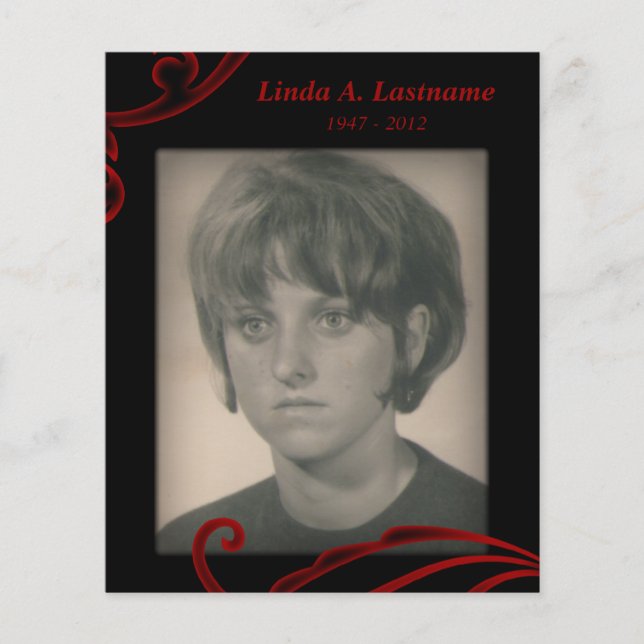 Gedenkkarten rot geblüht (Vorderseite)