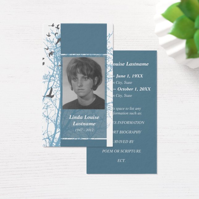 Gedenkkarten : silbrige Vögel (Schreibtisch)