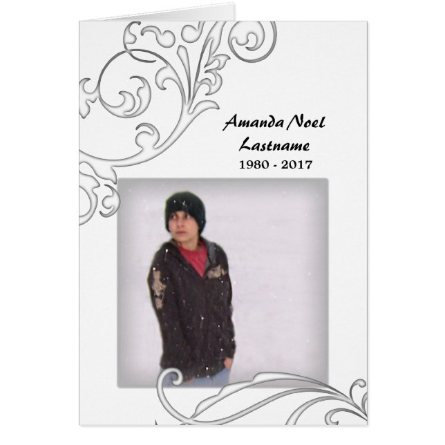 Gedenkkarten : weiß geblüht (Vorne)