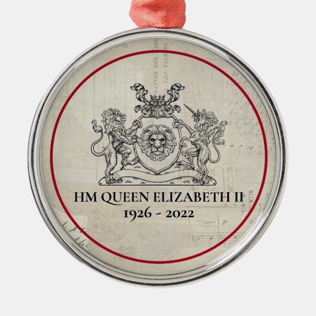 Gedenkkönigin Elizabeth II. 1926-2022 Ornament Aus Metall (Vorne)