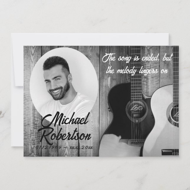 Gedenkmal für schwarze und weiße Gitarren Einladung (Vorderseite)