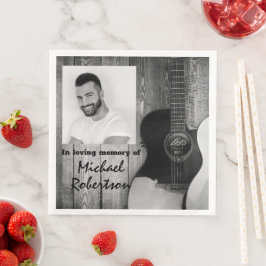 Gedenkmal für schwarze und weiße Gitarren Serviette