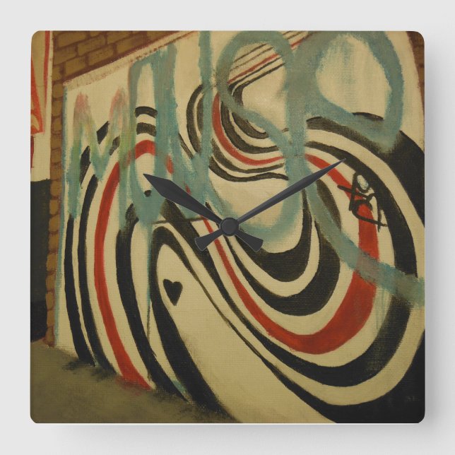 Gedenkmauer am elliottischen Smith Quadratische Wanduhr (Vorderseite)