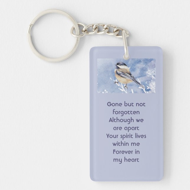 Gedenkmeise Vogel Winter Schnee Baum Schlüsselanhänger (Vorderseite)